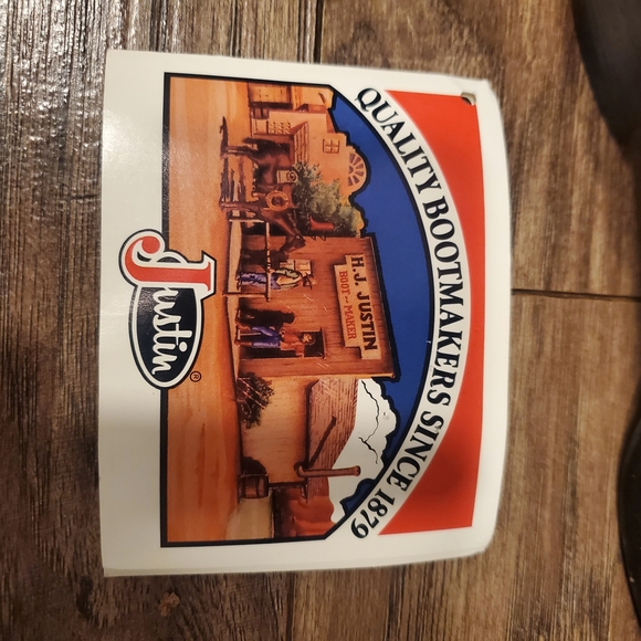 Justin Boots Cream Western Women's Shoes - Picture 7 of 9